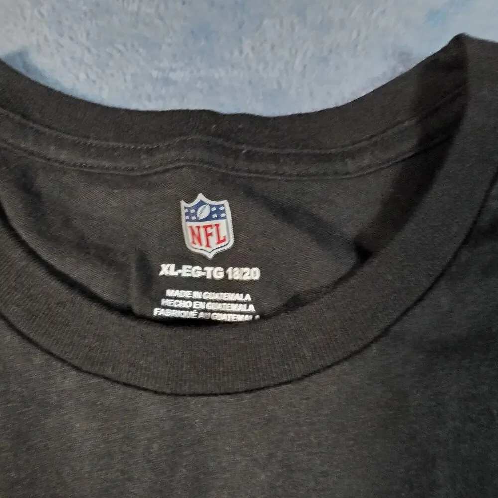 Carolina Panthers NFL Youth XL 18/20 Long Sleeve Shirt Black Football NWT